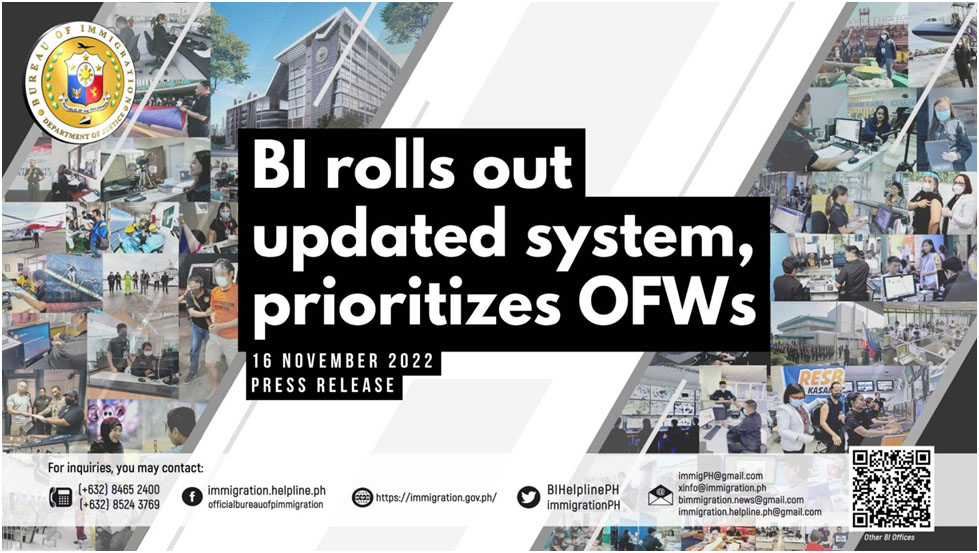 BI rolls out updated system, prioritizes OFWs