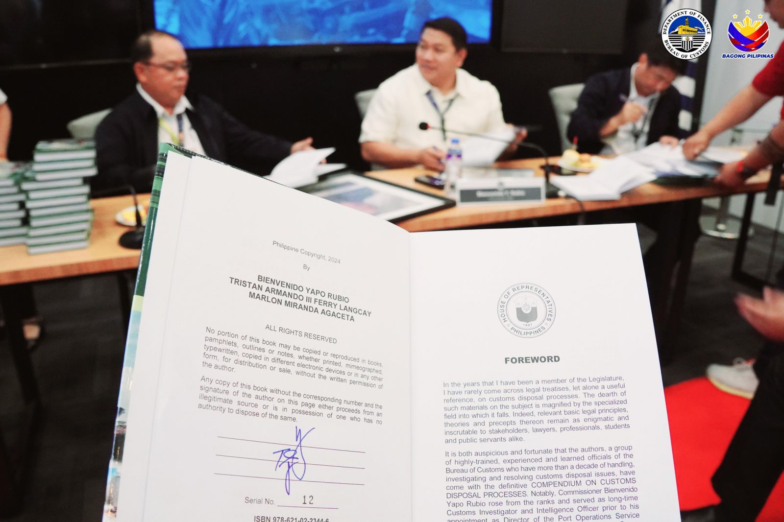 Revolutionizing Customs Operations, Commissioner Rubio and other BOC Officials Launch a Book on Customs Disposal Processes