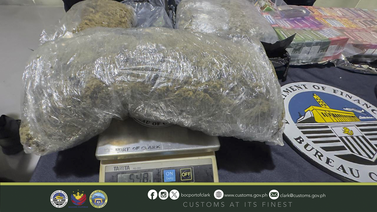 BOC NAIA intercepts PhP 13.5M worth of illegal drugs